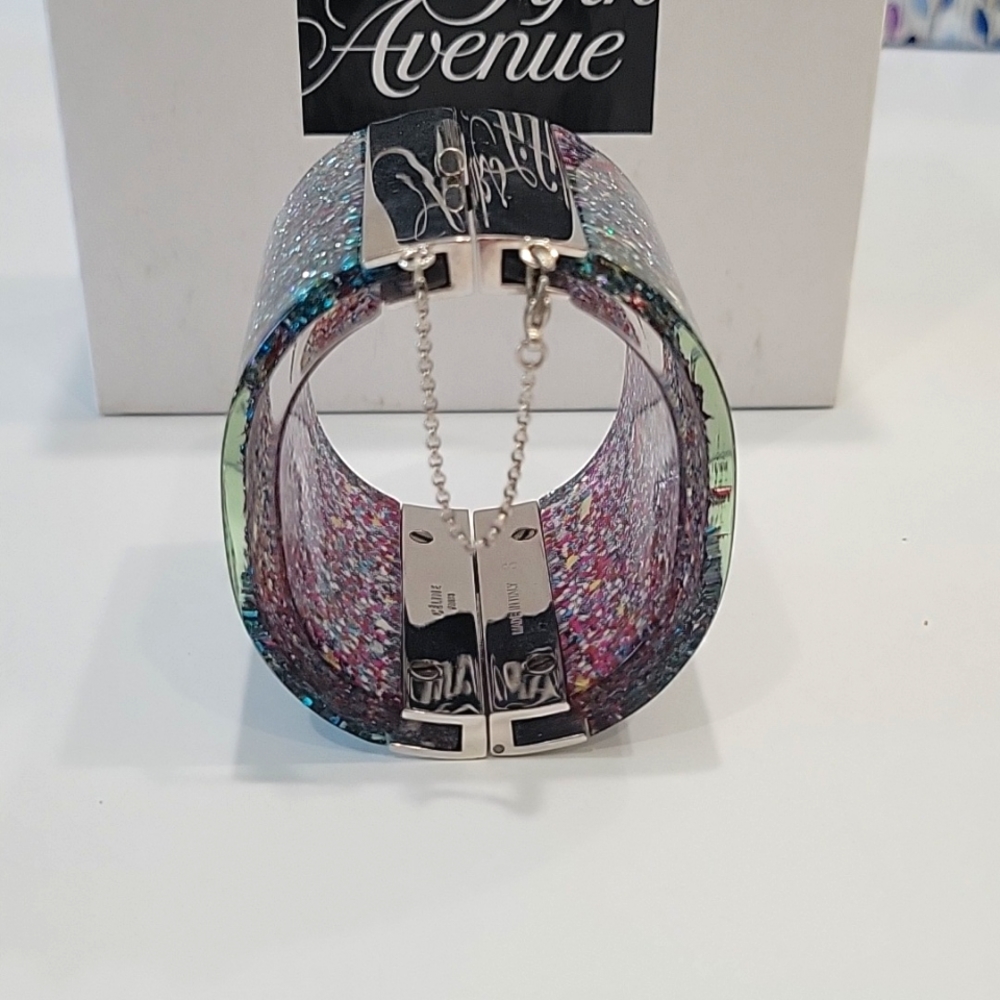 CELINE Confetti Glitter Resin Bangle Bracelet - Picture 9 of 13